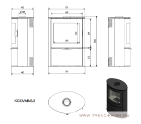 Печь дровяная KOZA/AB/S/2(сталь)