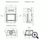 Каминная топка с прямым стеклом FLAT 87/70h футеровка черные панели 3D