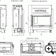 Каминная топка с левым угловым стеклом KANT L 100/57h футеровка черные панели 3D